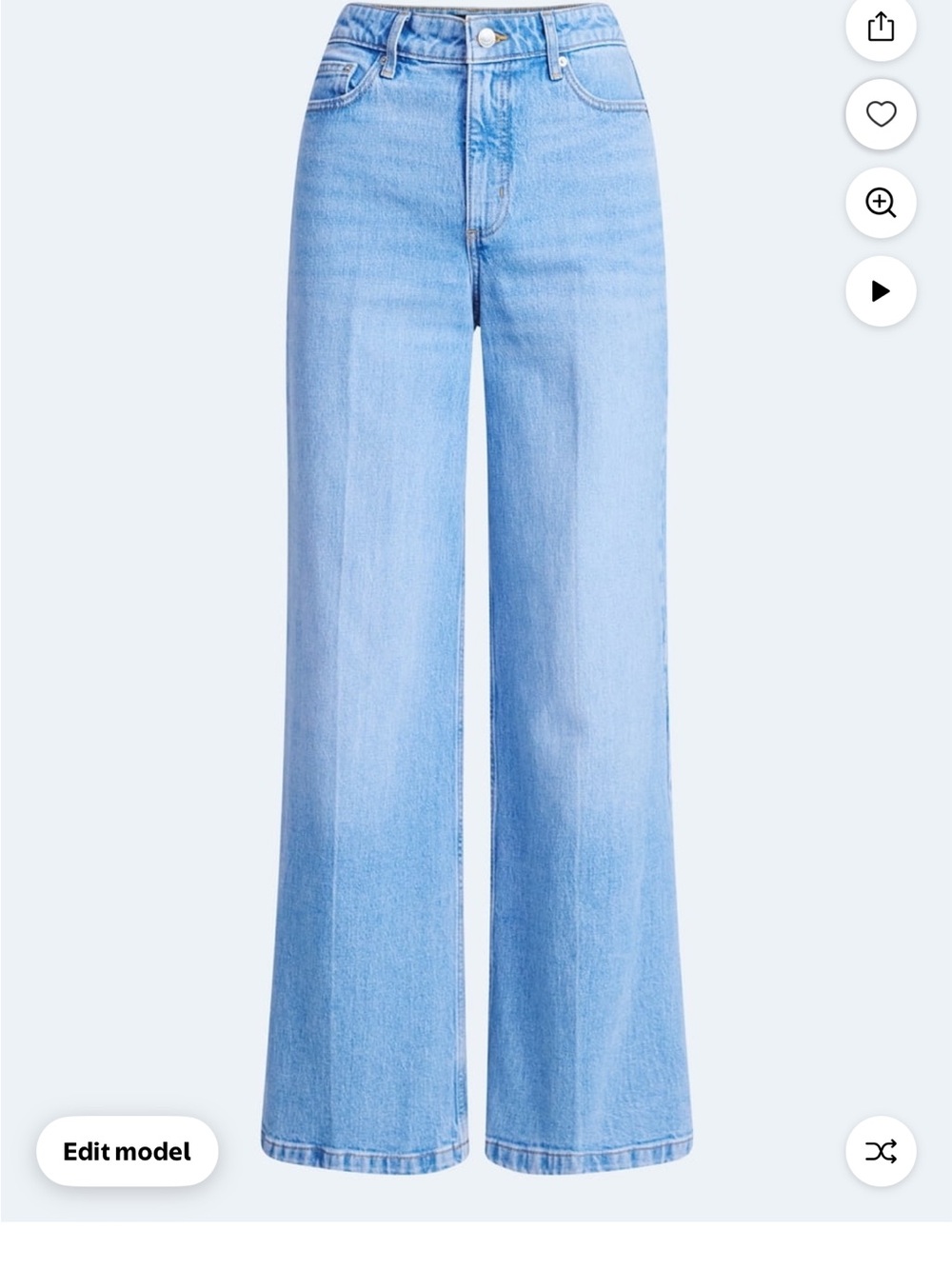Light Blue High-Rise Wide Leg Jeans